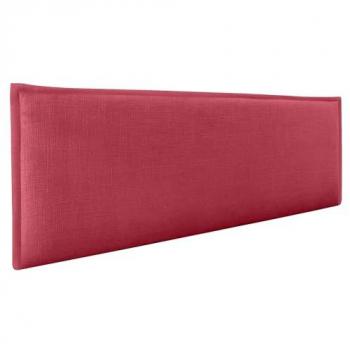 Cabecero Tapizado de Lino Natural Rojo con Ribete 160x50cm para Camas de 150/160 cm