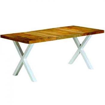vidaXL Madera Maciza Mango Mesa de Comedor Mobiliario Casa Hogar Diseño Elegante Moderna Estable Práctica Decorativa Duradera Robusta 180x90x76cm