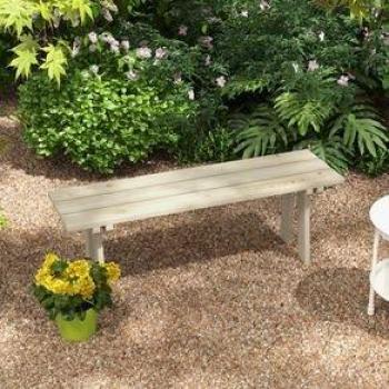 Banco De Jardín Matine Outsunny 2 Plazas 220Kg Natural 45X130x38 Cm