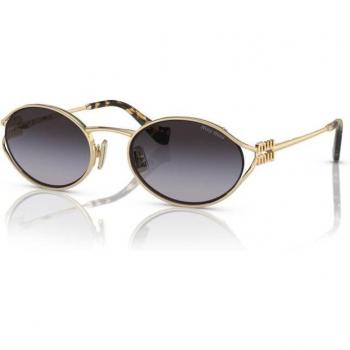 Gafas de Sol Miu Miu MU 52YS ZVN5D1 para Mujer, Metal Dorado, Tamaño 54mm, Redondas y Sombreadas