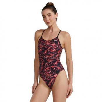 Bañador TYR Durafast Elite Cutoutfit One Piece Energía Rojo Negro Mujer - Talla 34