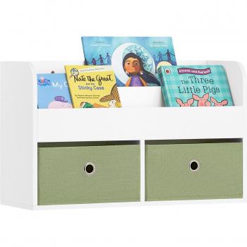 Librería Infantil de Pared SoBuy KMB81-W Estantería para Niños Organizador de Juguetes con 2 Estantes y 2 Cajones 60 x 20 x 36 cm