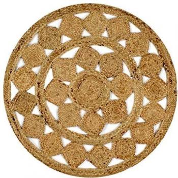 SengentoStyle Vloerkleed handgemaakt 150 cm gevlochten jute