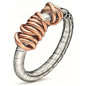 Anillo Folli Follie Mujer de Acero Inoxidable Plateado Elegante Diseño Talla 12 (Referencia: 1R14F030R-52)