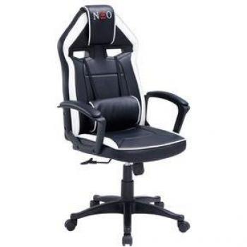 Sillón Gaming Neo Advance Tejido Tapizado Altura Regulable Negro/Blanco 115-125X70x70 Cm