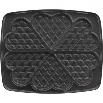Placas Antiadherentes Lagrange para Gofres Corazón, Compatibles con Gofreras Super 2, Set de 6, Modelo 030522, Color Negro