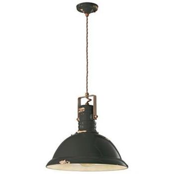 Lámpara Colgante Industrial Ferroluce C1691 de Diseño Negro, Diámetro 23 cm