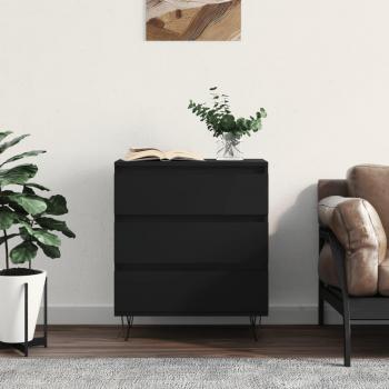 Aparador de madera contrachapada negro 60x35x70 cm - Mueble de Almacenaje de Salón, Buffet para salón, Armario Auxiliar, Armario de Almacenamiento