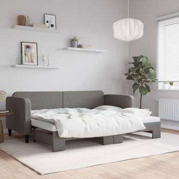 Sofá cama nido gris oscuro 80x200 cm con cama extraíble