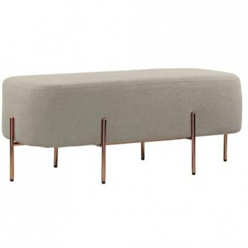 Pouf reposapies rectangular de tela gris oscuro - Kate