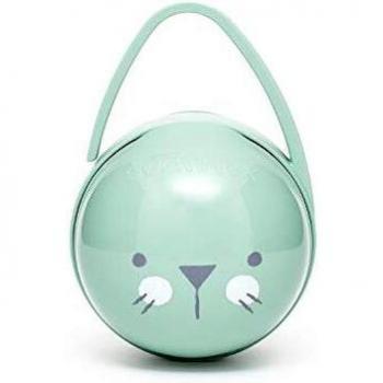 Suavinex - Portachupete premium bebé. Para llevar 2 chupetes. Caja Portachupetes portátil. Funda para chupetes. Color verde