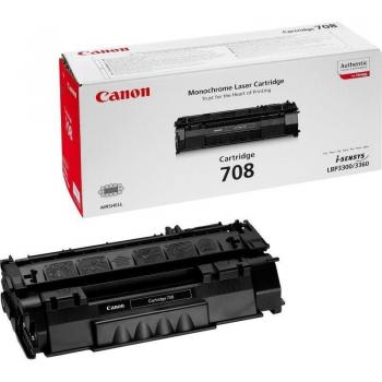 Canon 708 Cartucho de Tóner Negro Original, 2500 Páginas, Referencia 0266B002