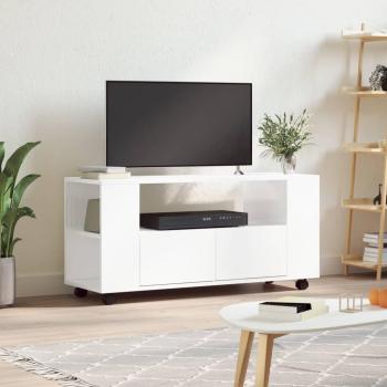 Mueble de TV de madera de ingeniería blanco brillo 102x34,5x43 cm vidaXL