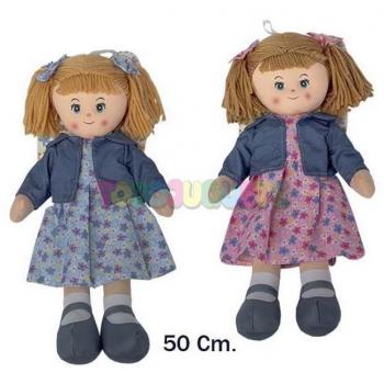 Muñeca de trapo con chaqueta de 50 cm surtida