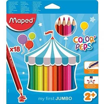 Maped Color' Peps Jumbo - Pack de 18 lápices de colores