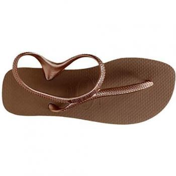 Havaianas Flash Urban Women's Flip-Flops, Size 35-36, Metallic Bronze/Sand Color