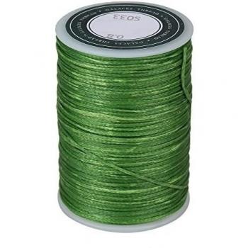 bqlzr Light Verde 78 m 0.8 mm Plano encerados poliéster Cord 3 capas de piel naeh hilo cuerda para DIY Artesanía