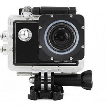 SHARK EYE - BULL-2 Cámara Deportiva con WIFI 1080p60fps 12MP, 2 Baterías, Ángulo de Visión 170º sumergible hasta 30m, Pantalla 1,5 Pulgadas 21 accesorios incluidos.