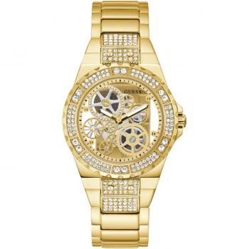 Guess Elegant Reveal Analog Bracelet Watch, Yellow, Female, Size: ONE SIZE