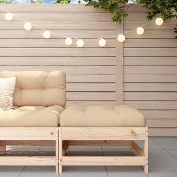 Taburete de jardín con cojín madera maciza de pino natural, pino blanco, pino gris y marrón - Conjunto Terraza Muebles Jardín Exterior Juego de Muebles de jardín Mueble Jardín Exterior Muebles de