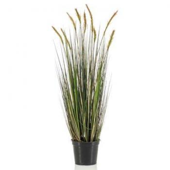 Hierba de cola de zorro artificial otoño en maceta de plástico 90 cm