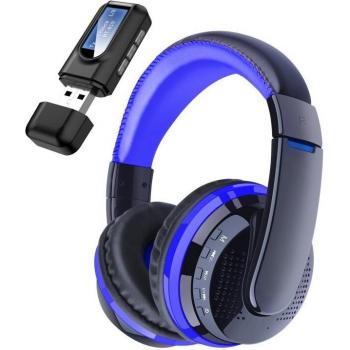 Auriculares Inalámbricos Free Drive con Transmisor Bluetooth y Pantalla LCD para TV, Computadora, PC, Laptop y Gamer - Selección de Canciones