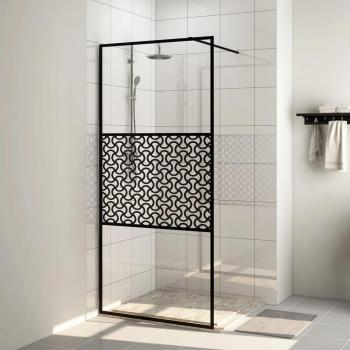 Mampara de ducha accesible vidrio ESG claro negro 80x195 cm