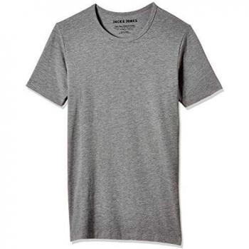 Jack & Jones Men's Basic O-Neck Short Sleeve T-Shirt - Light Grey Melange