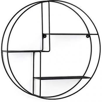 Kave Home - Estantería de Pared Across Redonda Ø55 cm de Acero en Negro