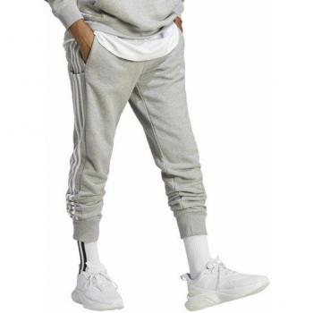 Adidas Essentials French Terry Tapered Cuff 3-Stripes Pantalón de Entrenamiento para Hombre - Gris Claro, Blanco