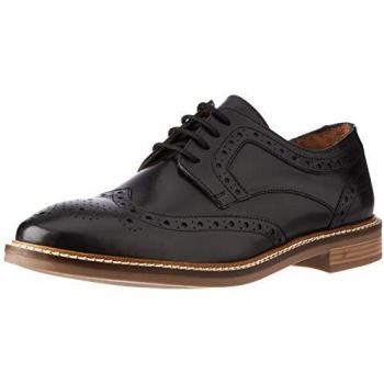 Hush Puppies Bryson Men's Black Leather Oxford Brogues Shoes - Size UK 12