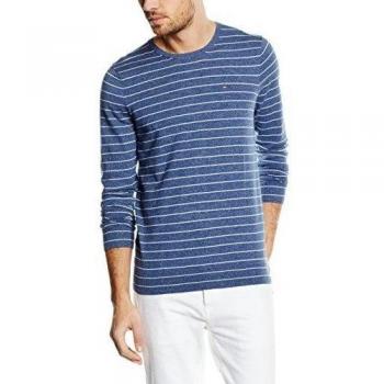 Tommy Hilfiger Basic Text Stripe Cn Sweater L/S 6 - Jersey para hombre, color sodalite blue-pt, talla XL