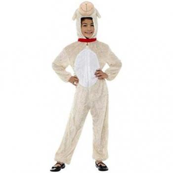Smiffys-30799 Disfraz de Cordero, Incluye Enterizo con Capucha, Color Crema, S-Edad 4-6 años