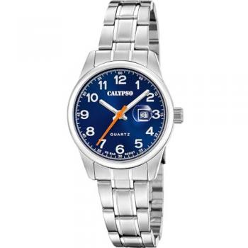 Reloj Calypso Basic K5873/4 Azul Mujer - Acero Inoxidable 316L, Esfera Azul, Caja de Acero Plateado