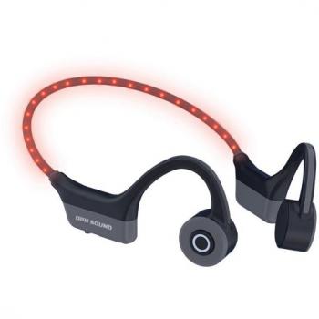 Dashlyte Wireless Bone Conduction Headphones with LED Lights - Open Ear Design, IPX5 Waterproof for Sports and Running