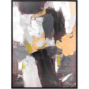 Cuadro lienzo abstracto Romimex multicolor con marco de poliestireno, dimensiones 60 x 60 x 4 cm
