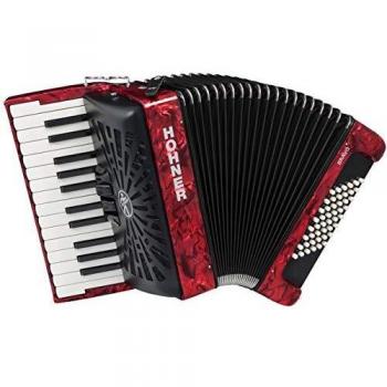 Hohner Bravo II 48 Red Silent Key Accordion