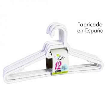 Set de Perchas Plástico 38x17.5cm - Set de 12 Perchas Práctico y Organizado, Versátil para Todo Tipo de Ropa, Duradero y Resistente, Ahorrador de Espacio en el