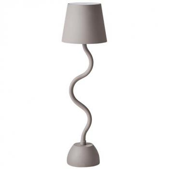 Lámpara de mesa moderna beige sin cable con interruptor táctil y carga USB Vouga
