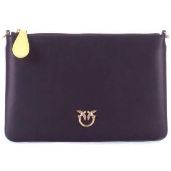 PINKO Black Smooth Leather Pochette Cross Body Bag for Women, Size: ONE SIZE