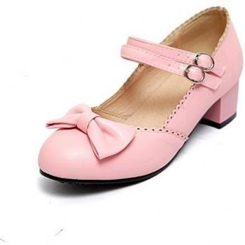 Lucksender - Merceditas de poliuretano para mujer, color Rosa, talla 38 EU