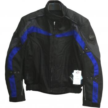 Wingx Chaqueta Corta de Motorista, Negro/Azul, 3XL