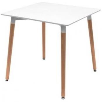 Mesa de Comedor Tower Cuadrada 80 cm - Blanco Elegante y Moderno