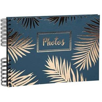 Álbum de Fotos Palma 32x22 cm, 50 Páginas, Espiral, Capacidad para 150 Fotos, Color Azul