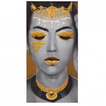 Cuadro Lienzo Mujer Hindú 60 x 3.5 x 120 cm - Decoración Única y Elegante