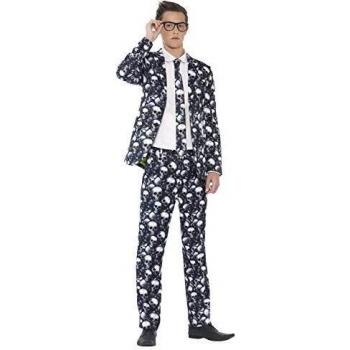 Smiffys - Traje Esqueleto, Color Negro y Blanco