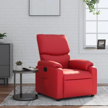 Sillón reclinable de cuero sintético en colores Negro, Crema, Marrón y Rojo - Sillón cómodo para dormitorio y sala de estar, silla relax tipo sofá