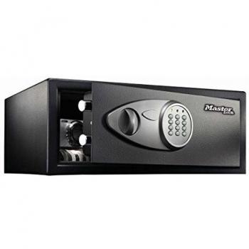 Master lock x075ml caja fuerte de seguridad combinacion digital large 22l x075mlpara montaje en pared o suelo negro gris