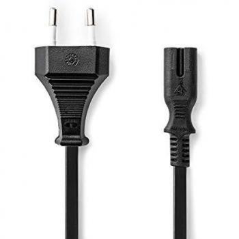 NEDIS Cable de Alimentación Conector Europeo M - C7 Cable de Alimentación - Conector Europeo - IEC-320-C7-3,0 m - Negro 2.0 m 2.00 m