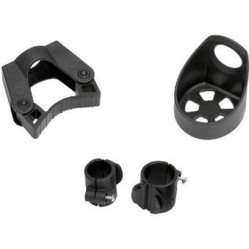Soporte para bastón, soporte para andador y silla de ruedas, incluye abrazadera de tubo para 19 mm y 22 mm.